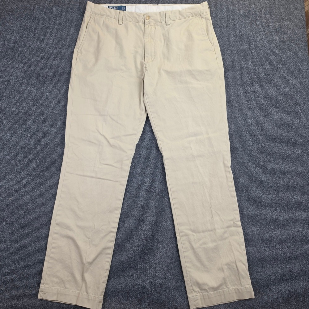 Polo Ralph Lauren Suffield Pants Men's 38x34 Tan Khaki Cotton Chino Trousers